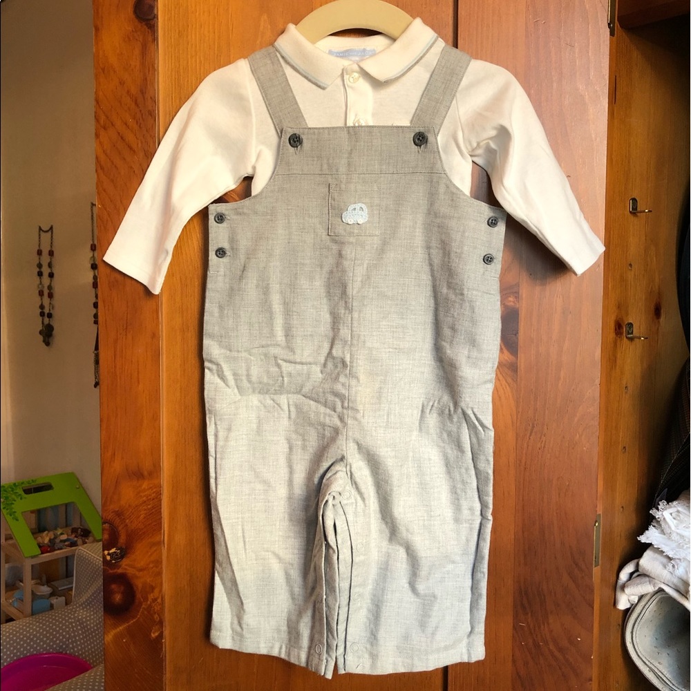 NWT Janie & Jack overalls & embroidered onesie